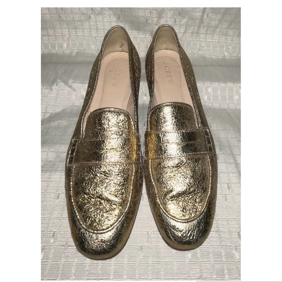 J. Crew Gold Women's Loafers - Picture 1 of 6